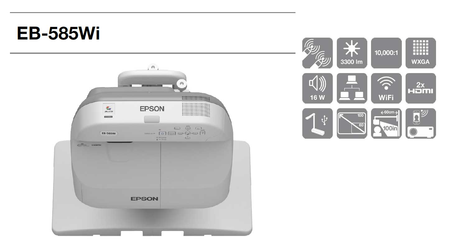 ویدئو پروژکتور استوک اپسون Epson EB-585Wi 6 ویدئو پروژکتور استوک اپسون Epson EB-585Wi